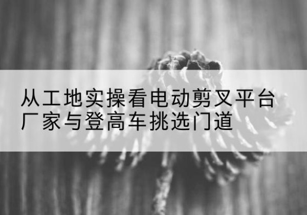 舟山电动剪叉升降平台厂家-从工地实操看电动剪叉平台厂家与登高车挑选门道